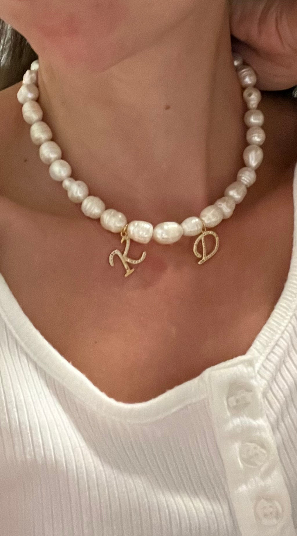Custom Initial Pearl Necklace